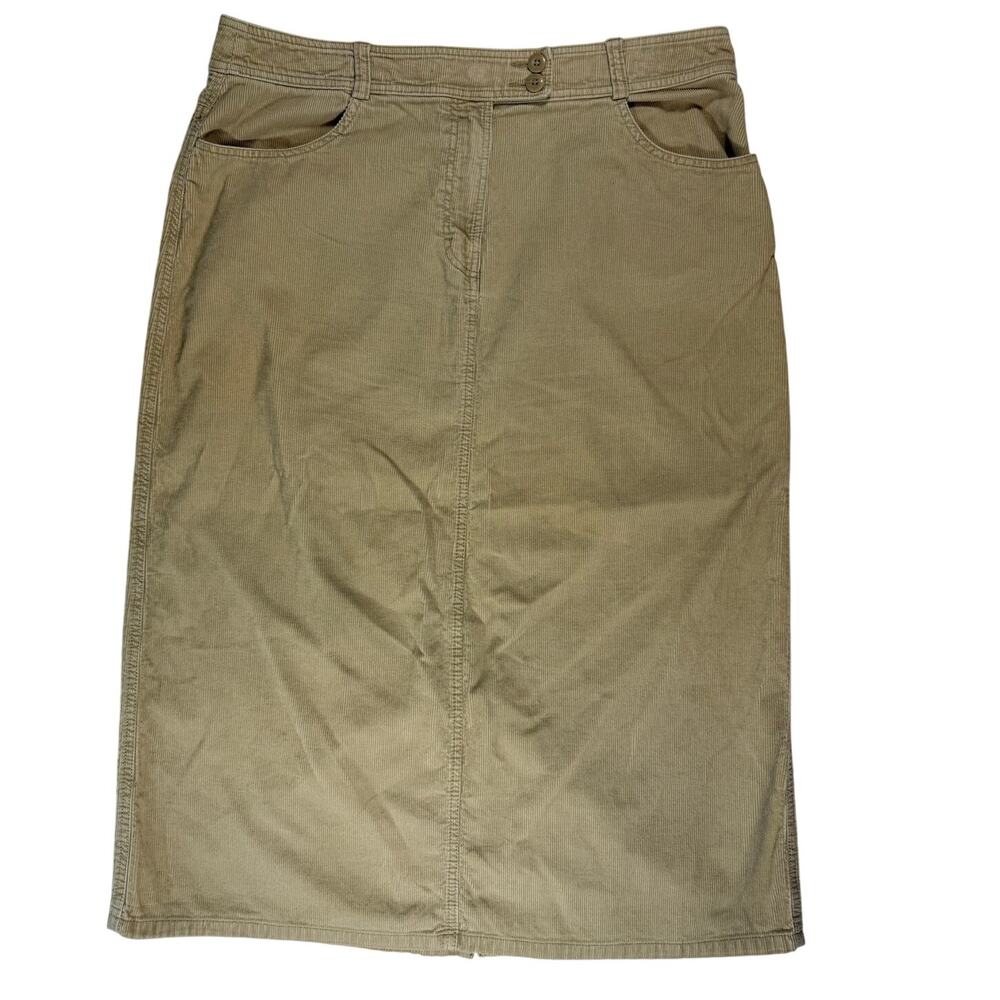 Vintage 90s Women’s 18 Eddie Bauer Tan Corduroy Skirt Western Cotton